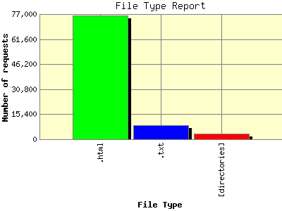 File Type Report: Number of requests by File Type.